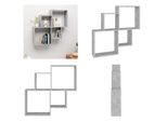 Vidaxl Scaffale A Cubo Grigio Cemento 80X15X78,5 Cm In Legno - Scaffale A Cubo - Scaffale A Cubo - Scaffale A Cubo A Parete - Scaffale A Cubo A Parete