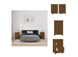 Vidaxl Comodini 2 Pz. Marrone Miele 40X35X61,5 Cm Pino Massiccio - Comodini