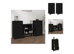 Vidaxl Credenze 2 Pezzi Nero 40X35X80 Cm In Legno Di Pino Massiccio - Credenze