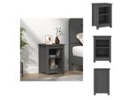 Vidaxl Comodino Grigio 40X35X55 Cm In Legno Di Pino Massiccio - Comodini