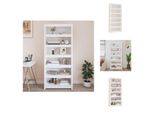 Vidaxl Libreria Bianca 80X35X183 Cm In Legno Di Pino Massiccio - Librerie E Scaffalature