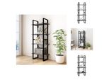 Vidaxl Libreria 4 Scomparti Grigio 60X30X140 Cm In Legno Massiccio Di Pino - Librerie & Librerie
