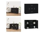 Vidaxl Credenza Nera 91X29,5X65 Cm Materiale A Base Di Legno - Credenza - Credenza - Armadio - Armadio Portaoggetti