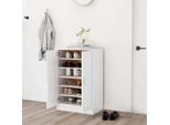 The Living Store Scarpiera Bianca 60X35X92 Cm Materiale Legno
