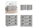 Vidaxl Credenze 2 Pezzi. Materiale A Base Di Legno Grigio Cemento - Credenza - Credenze - Armadio - Armadio Portaoggetti