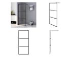 Vidaxl Schermo Doccia Per Cabine Doccia Esg Vetro Chiaro Nero 90X195 Cm - Schermo Doccia - Schermi Doccia - Cabina Doccia - Docce Walk-In