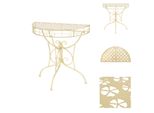 Vidaxl Tavolino Stile Vintage Semicircolare In Metallo 72 X 36 X 74 Cm Oro - Tavolini