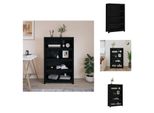 Vidaxl Libreria Nera 80X35X126 Cm In Legno Di Pino Massello - Librerie E Scaffali
