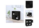 Vidaxl Credenza Nera 74X35X80 Cm In Legno Di Pino Massiccio - Credenze