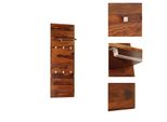 Vidaxl Appendiabiti Da Parete In Legno Massiccio 118×40 Cm - Ganci Per Cappotti E Appendiabiti