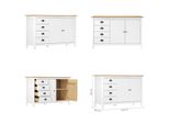 Vidaxl Credenza Hill White 130X40X80 Cm In Legno Massello Di Pino - Credenza - Credenze - Credenza In Legno - Credenza In Legno Massello