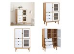 Vidaxl Credenza Otta Braun&Weiß 85X43X125 Cm Massivholz Kiefer - Credenza - Credenze - Credenze - Vitrine