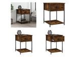 Vidaxl Comodino In Rovere Fumé 44X45X58 Cm Materiale A Base Di Legno - Comodino - Comodini - Armadio - Mobili Per La Camera Da Letto