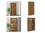 Vidaxl Mobile Da Bagno In Rovere Fumé 82,5X30,5X185,5 Cm In Legno - Libreria - Librerie - Scaffale - Porta Libri