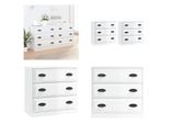 Vidaxl Credenze 2 Pezzi. Materiale A Base Di Legno Bianco Lucido - Credenza - Credenze - Armadio - Armadio Portaoggetti