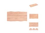 Vidaxl Piano Da Tavolo 100X50X(2-4) Cm In Legno Massiccio Trattato Bordo Albero - Piani Da Tavolo
