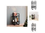Vidaxl Libreria 2 Scomparti Nera 40X30X70 Cm In Legno Di Pino Massiccio - Librerie & Librerie