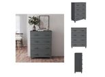 Vidaxl Credenza Hamar Grigio Scuro 79X40X103,5 Cm Pino Massiccio - Credenze