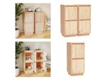 Vidaxl Credenze 2 Pezzi 31,5X34X75 Cm In Legno Di Pino Massiccio - Credenza - Credenze - Armadio - Mobile Contenitore