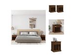 Vidaxl Comodini 2 Pz. Aspetto Rovere Marrone 43X36X50 Cm - Comodini