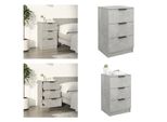 Vidaxl Comodino Grigio Cemento 40X36X65 Cm - Comodino - Tavolini - Armadio - Comodino