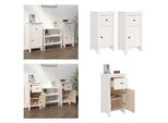 Vidaxl Credenze 2 Pz. Bianco 40X35X80 Cm Pino Massiccio - Credenza - Credenze - Armadio - Armadio Portaoggetti