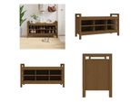 Vidaxl Panca Da Corridoio Marrone Miele 110X40X60 Cm In Legno Massiccio Di Pino - Panca Da Corridoio - Panca Da Corridoio - Panca Da Sedersi