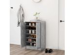 The Living Store Scarpiera Grigio Cemento 60X35X92 Cm Materiale Legno