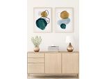 Wallity, Huhu120 - 70 X 50, Quadro Decorativo In Mdf Con Cornice (2 Pezzi), 100 % Mdf, Multicolore, 50 X 70 Cm
