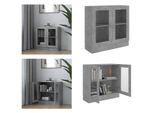 Vidaxl Vetrina Grigio Cemento 82,5X30,5X80 Cm Materiale A Base Di Legno - Vetrina - Vetrine - Libreria - Librerie