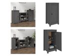 Vidaxl Credenze 2 Pezzi Grigio 40X35X80 Cm In Legno Di Pino Massiccio - Credenza - Credenze - Armadio - Credenza