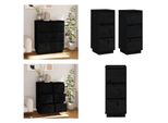 Vidaxl Credenze 2 Pezzi Nero 32X34X75 Cm Pino Massiccio - Credenza - Credenze - Armadio Laterale - Armadio Ad Ante