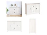 Vidaxl Credenza Bianca 100X35X74 Cm In Legno Massiccio Di Pino - Credenza - Credenze - Cassettiere - Credenza