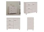 Vidaxl Credenza Hamar Bianco 90X40X80 Cm Pino Massiccio - Credenza - Credenze - Credenza In Legno - Credenza In Legno Massiccio