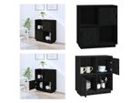 Vidaxl Credenza Nera 74X35X80 Cm In Pino Massiccio - Credenza - Credenze - Mobile - Mobile Credenza