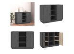Vidaxl Credenza Grigia 100X40X75 Cm In Pino Massiccio - Credenza - Credenza - Armadio - Armadio Portaoggetti