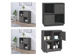 Vidaxl Credenza Grigia 74X35X80 Cm In Legno Di Pino Massiccio - Credenza - Credenza - Credenza - Credenza - Madia