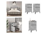 Vidaxl Comodini 2 Pz. Grigio Cemento 40X35X70 Cm - Comodino - Comodini - Armadio - Comodino