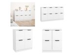 Vidaxl Credenze 2 Pz. Bianco 60X30X70 Cm Materiale A Base Di Legno - Credenza - Credenze - Armadio - Armadio Portaoggetti