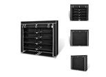 Vidaxl Scarpiera In Tessuto Con Coperchio 115 X 28 X 110 Cm Nero - Scarpiere E Armadietti