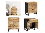 Vidaxl Comodino 50X33X60 Cm In Legno Massiccio Di Mango E Materiale A Base Di Legno - Comodino - Comodini - Armadio - Comodino