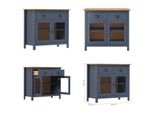 Vidaxl Credenza Hill Grey 90X40X80 Cm In Legno Massello Di Pino - Credenza - Credenze - Credenza In Legno - Credenza In Legno Massello