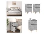 Vidaxl Comodini 2 Pz. Grigio Cemento 40X35X70 Cm - Comodino - Comodini - Armadio - Comodino