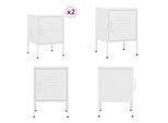 Vidaxl Comodini 2 Pz. Acciaio Bianco 35X35X51 Cm - Comodino - Comodini - Cassettiera Da Letto - Cassettiere Da Letto