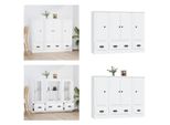 Vidaxl Credenze 3 Pezzi. Materiale A Base Di Legno Bianco - Credenza - Credenze - Credenza - Armadio