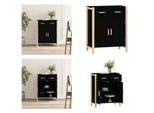 Vidaxl Credenza Nera 62X38X75 Cm Materiale A Base Di Legno - Credenza - Credenza - Armadio - Armadio Portaoggetti