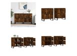Vidaxl Credenze 2 Pezzi. Materiale A Base Di Legno Di Quercia Fumé - Credenza - Credenze - Armadio - Armadio Portaoggetti