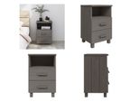 Vidaxl Comodino Hamar Grigio Chiaro 40X35X62 Cm Pino Massiccio - Comodino - Comodino In Legno - Comodini - Comodini In Legno