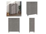 Vidaxl Scarpiera Hamar Grigio Chiaro 85X40X108 Cm In Pino Massiccio - Scarpiera - Armadietti Per Scarpe - Scarpiere Di Legno