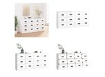 Vidaxl Credenze 2 Pezzi. Materiale A Base Di Legno Bianco Lucido - Credenza - Credenze - Madia - Credenza
